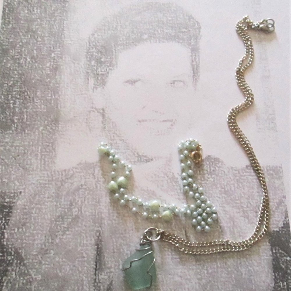 Sea Glass and Pearl Necklace Combo
